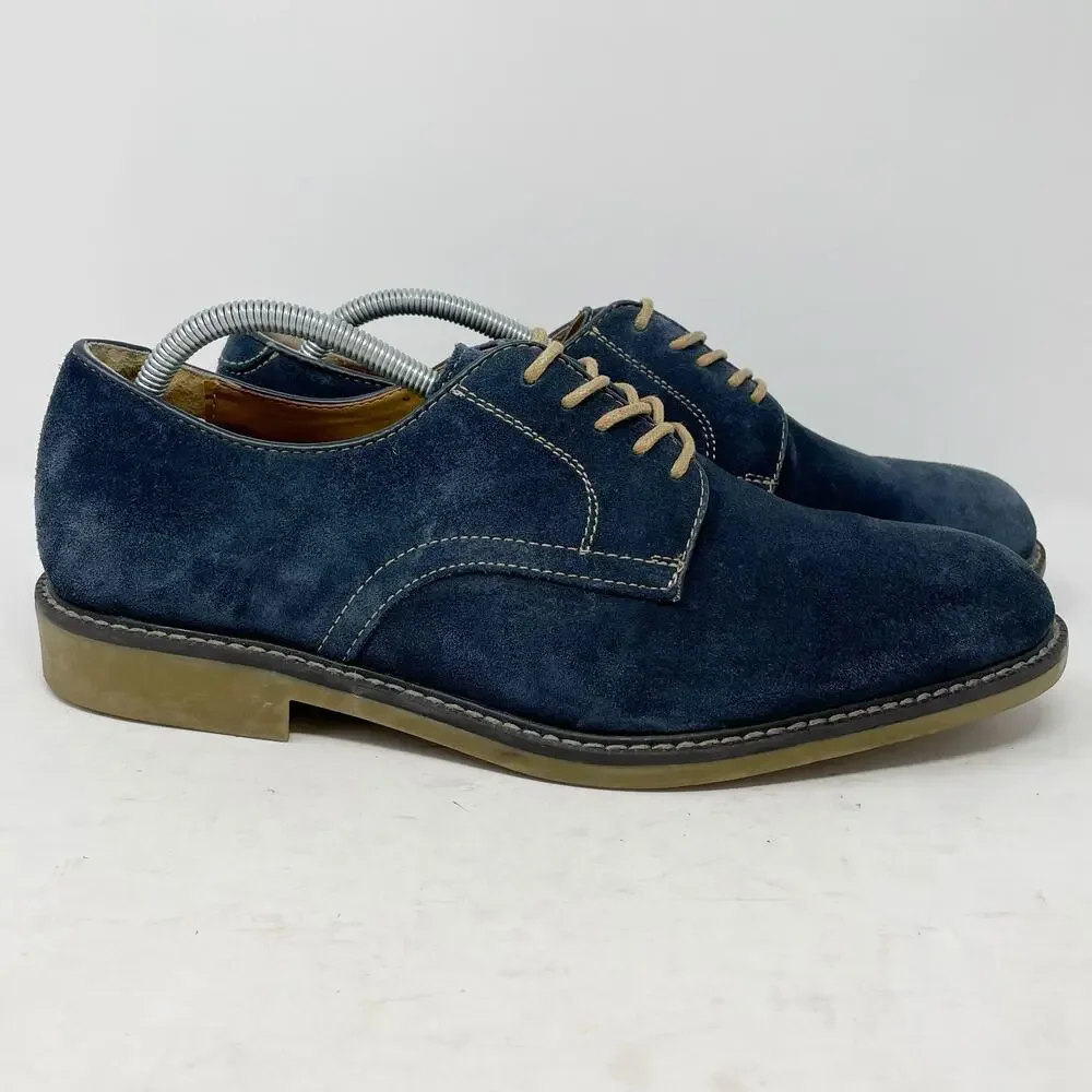 GH Bass Blue Suede Brockton Oxfords Derbys Mens Size 10.5D